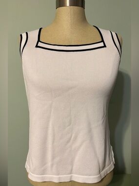 East5th White Tank Top with Black Trim size small